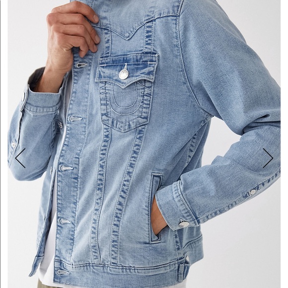 True Religion Men’s Jimmy Denim Jacket XL Light Wash